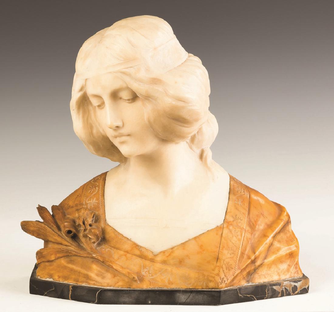 Alabaster Bust of a Young Lady (1 of 2)