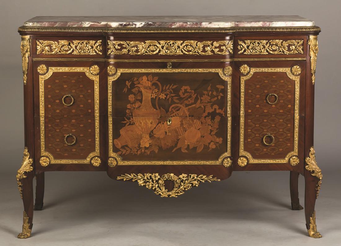 Louis XV/XVI French Style Marble Top 3-Drawer  Chest (1 of 4)