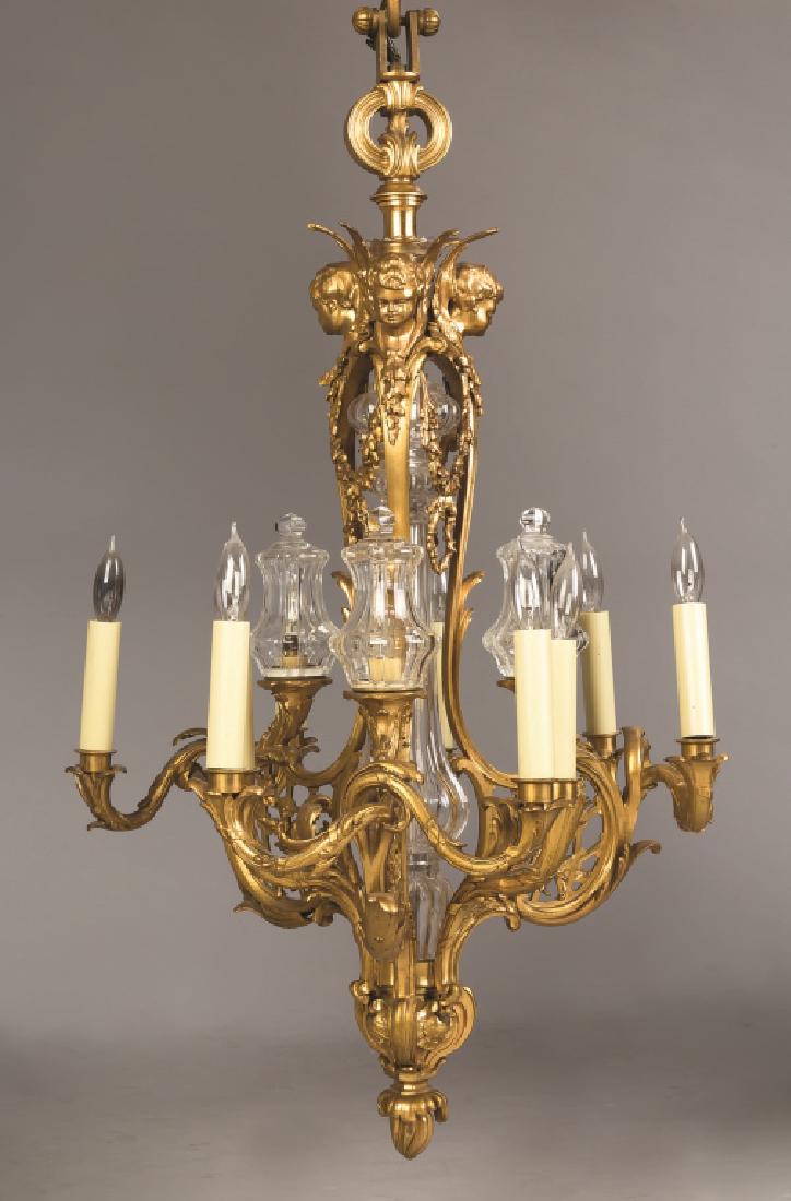 Fine Gilt Bronze and Cut Crystal Chandelier (1 of 3)