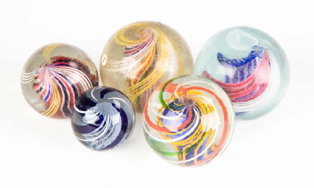 Five Vintage Various Swirl Marbles (1 of 2)