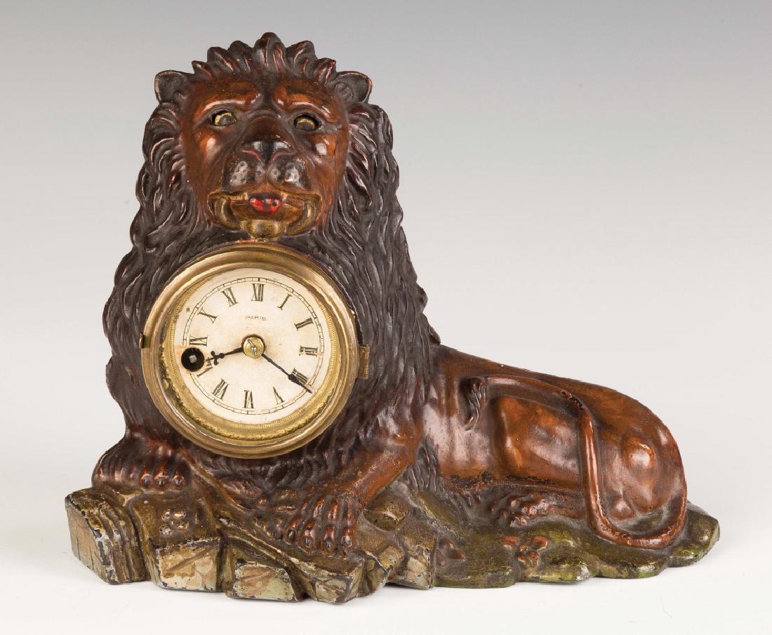 Rare Bradley and Hubbard Cast Iron Lion Blinking  Eye (1 of 4)