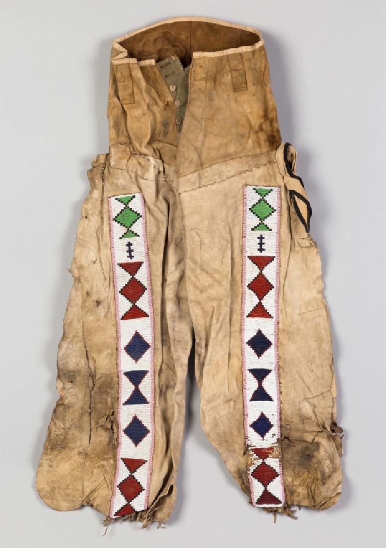 Native American Beaded Buckskin Pants (1 of 5)