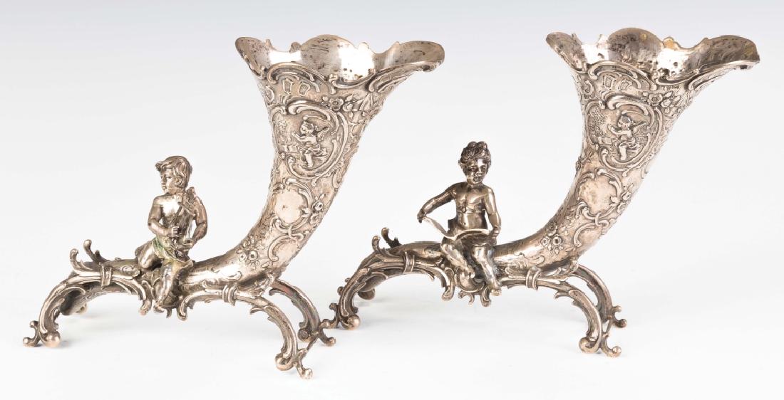 Silver Cornucopia Vases with Putti (1 of 1)