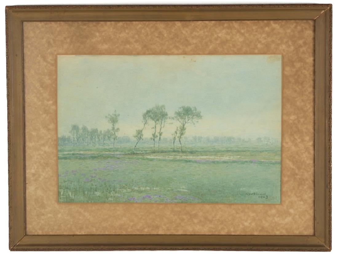 Hiroshi Yoshida (Japanese, 1876-1950) Marsh at dusk: Hiroshi Yoshida (Japanese, 1876-1950) Marsh at dusk. Signed lower right, H. Yoshida 1903. Watercolor. 13" x 19".