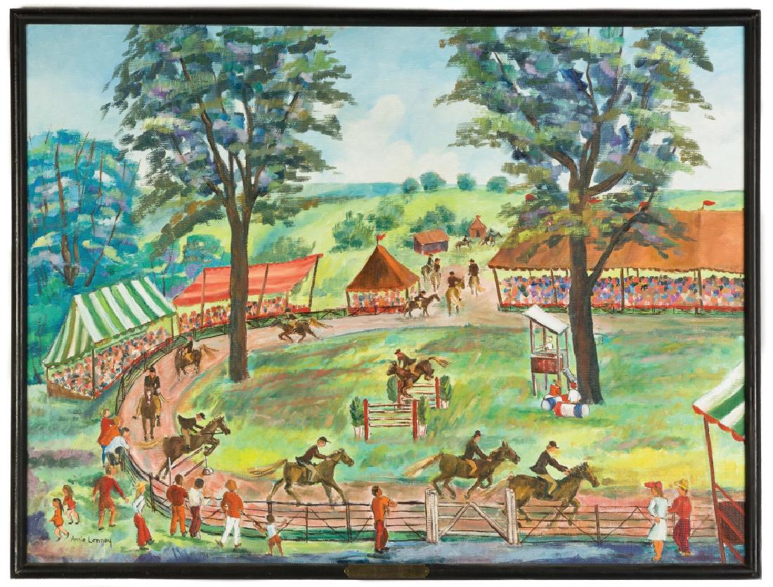 Annie Lenney (American, B 1910) "Horse Race, (1 of 3)