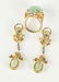 Vintage 14K Gold, Jade and Diamond Ring and Earrings - 2