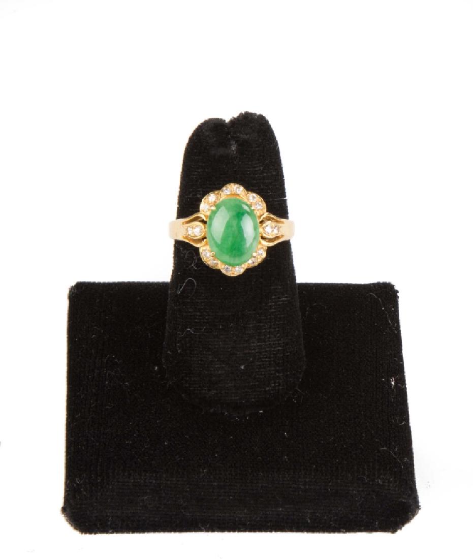 18K Gold, Jade and Diamond Ring (1 of 1)