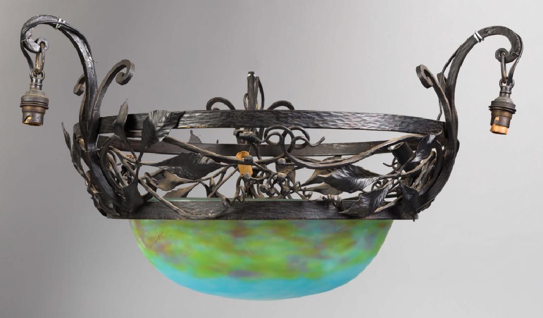 Daum Nancy Art Glass and Wrought Iron Chandelier (1 of 2)