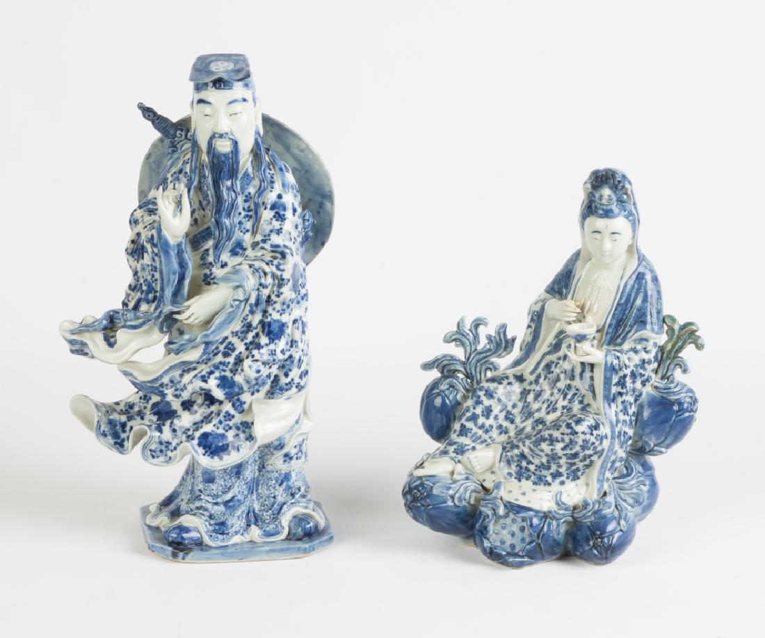Two Chinese Blue and White Porcelain Figures (1 of 2)