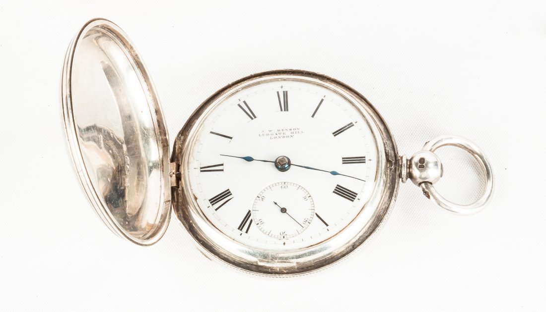 J.W. Benson, London, Coin Silver Pocket Watch (1 of 4)