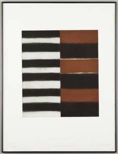 Sean Scully (American/Irish, Born 1945) Large Mirror II: Sean Scully (American/Irish, Born 1945) Large Mirror II. Signed and dated 1997. Edition 22/40. Etching on paper. Image: 18" x 16"; Overall 29 14" x 22 1/4". Betsy Senior Gallery, New York, NY, 1997. E