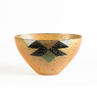 Bente Hansen (Danish, born 1943) Salt Glazed Bowl: Bente Hansen (Danish, born 1943) Salt Glazed Bowl. Signed. Ht. 5 1/2" Dia. 9 1/2". Graham Gallery. Estate of Annette McGuire Cravens, Buffalo, NY.