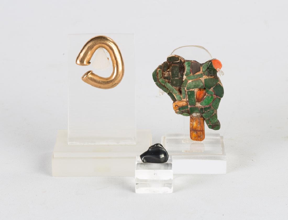 Gold Nose Ring, Mosaic Head & Assyrian Miniature Duck (1 of 1)