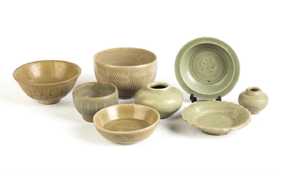 Various Chinese Celadon Bowls, Plates and Jar (1 of 2)