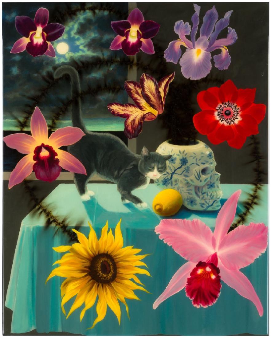 L.C. Armstrong (American, born 1954) "Flowers in Skull (1 of 3)