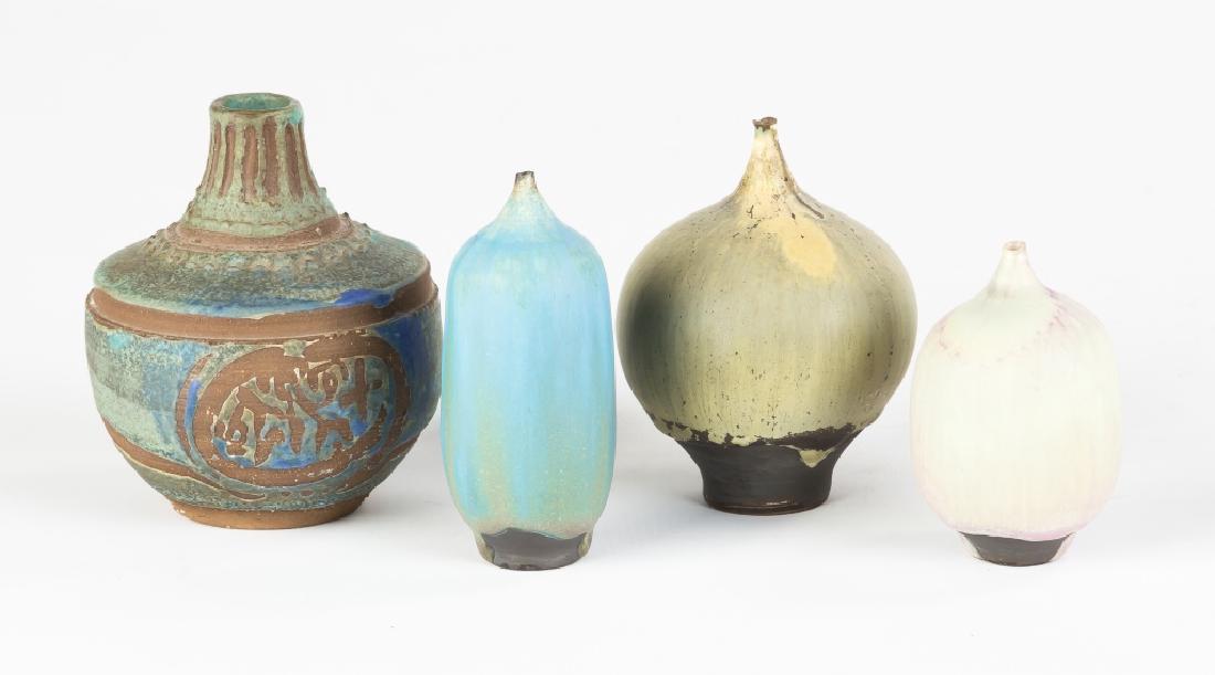 Four Rose Cabat (American, Born 1914) Vases: Four Rose Cabat (American, Born 1914) Vases. All signed. Max. Ht. 4" Dia. 3 1/2".