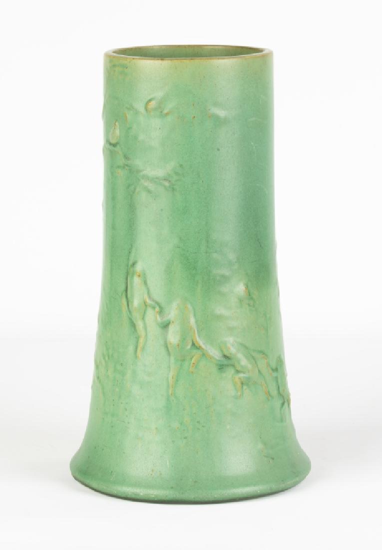 Unusual Teco Vase with Relief Dancing Frogs (1 of 5)