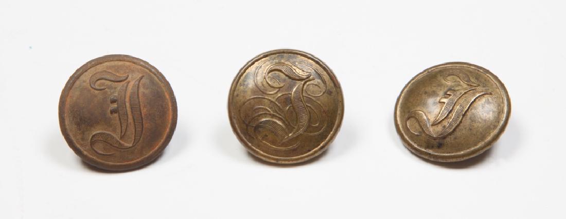 3 Civil War C.S. German Style Script "I" Buttons: 3 Civil War C.S. German Style Script "I" Buttons. Including 1 Cambell & Co. London; 1 Hoffman & Taylor; 1 unmarked.