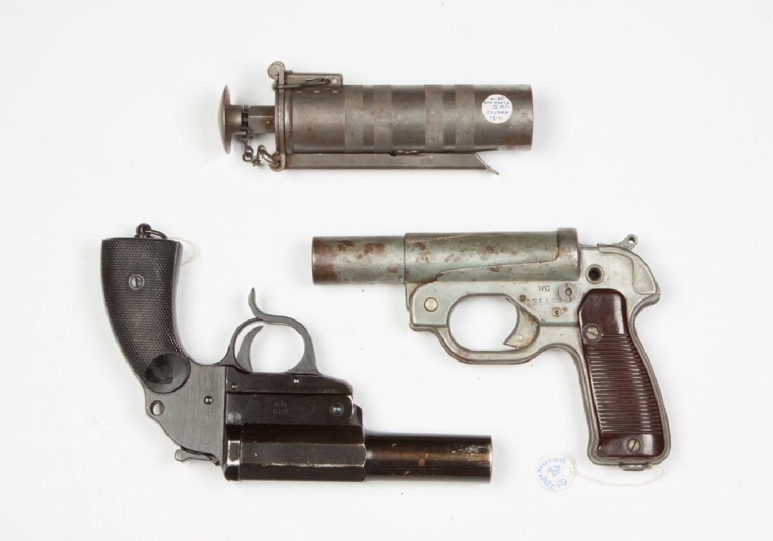 Two German Flare Guns and a US Flare Gun: Two German Flare Guns and a US Flare Gun.