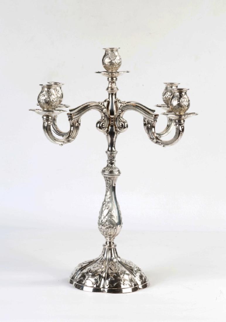 Calegaro, Italy, Silver Four Arm Candelabra (1 of 2)