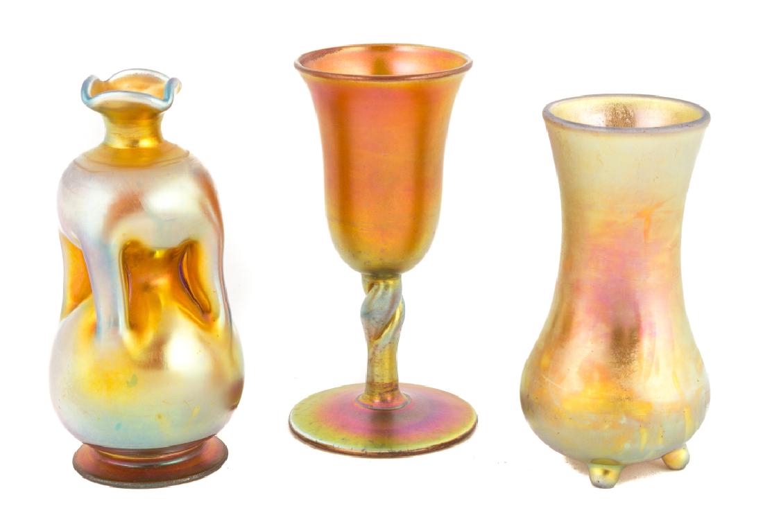 Three Steuben Gold Aurene Vases (1 of 1)