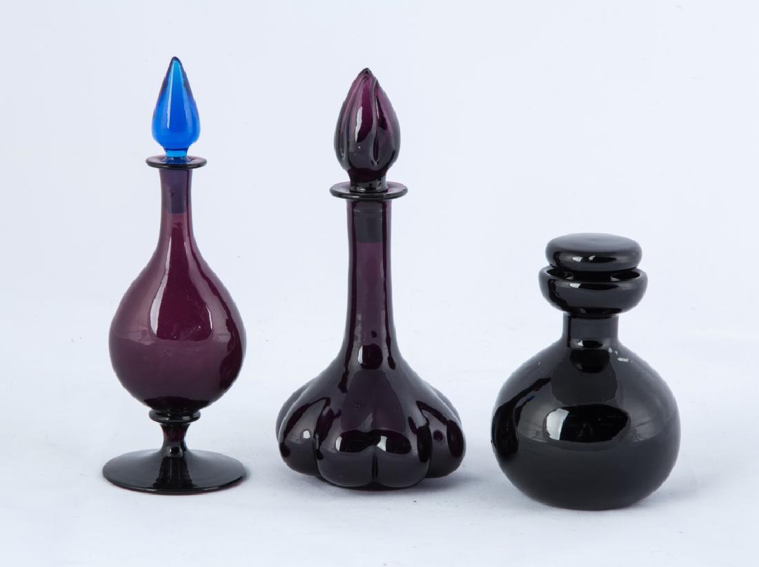 Steuben Amethyst and Black Jade Colognes (1 of 1)