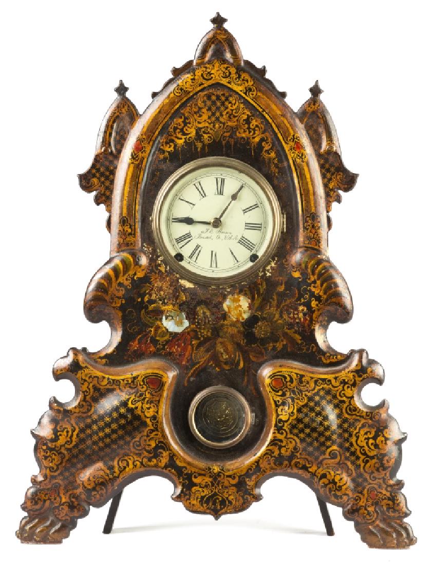 J. C. Brown Iron Front Shelf Clock (1 of 1)