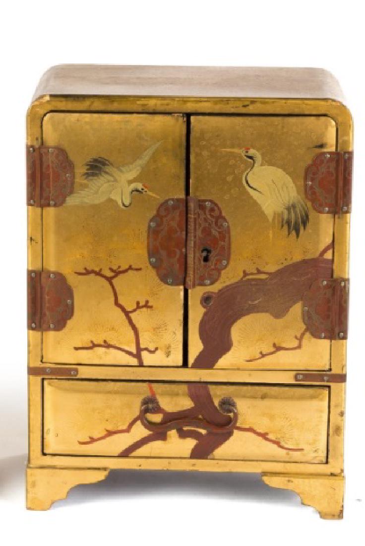 Japanese Lacquered Cabinet: Japanese Lacquered Cabinet Ht 7 1/2". The Dent Family, Ithaca, NY.
