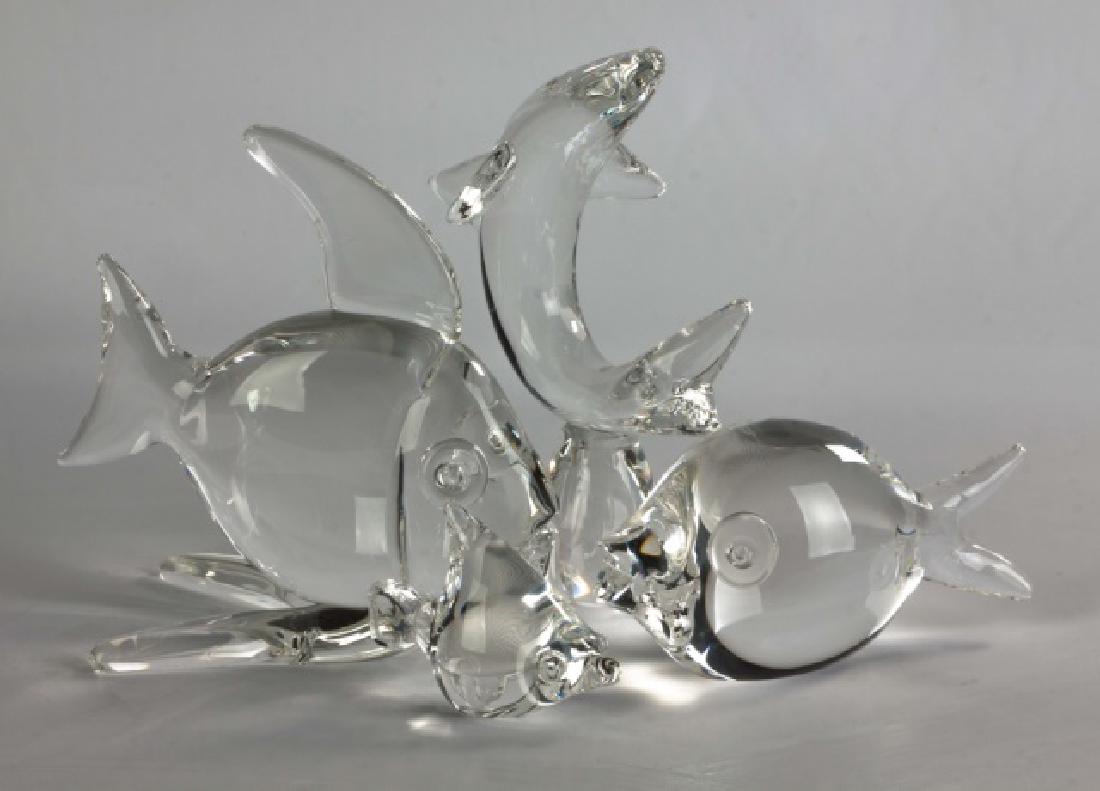 Group of 4 Steuben Crystal Fish (1 of 2)