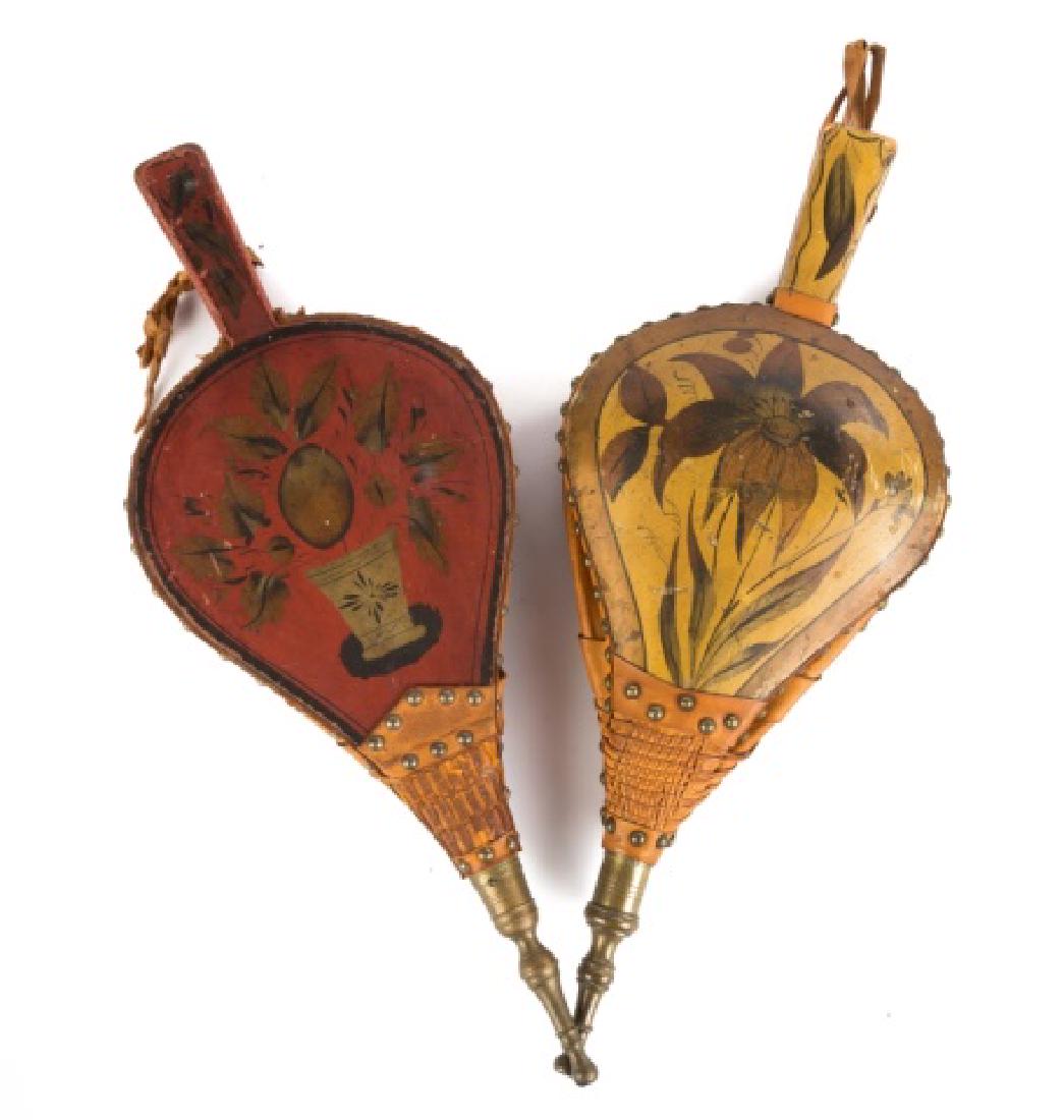 Two Paint Decorated Bellows: American. Early 19th century. Ht. 18".