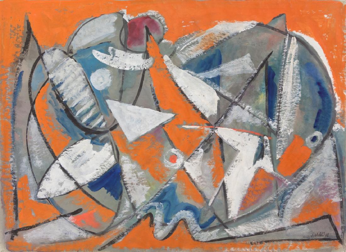 John von Wicht (American, 1888-1970) Mixed Media  on (1 of 2)