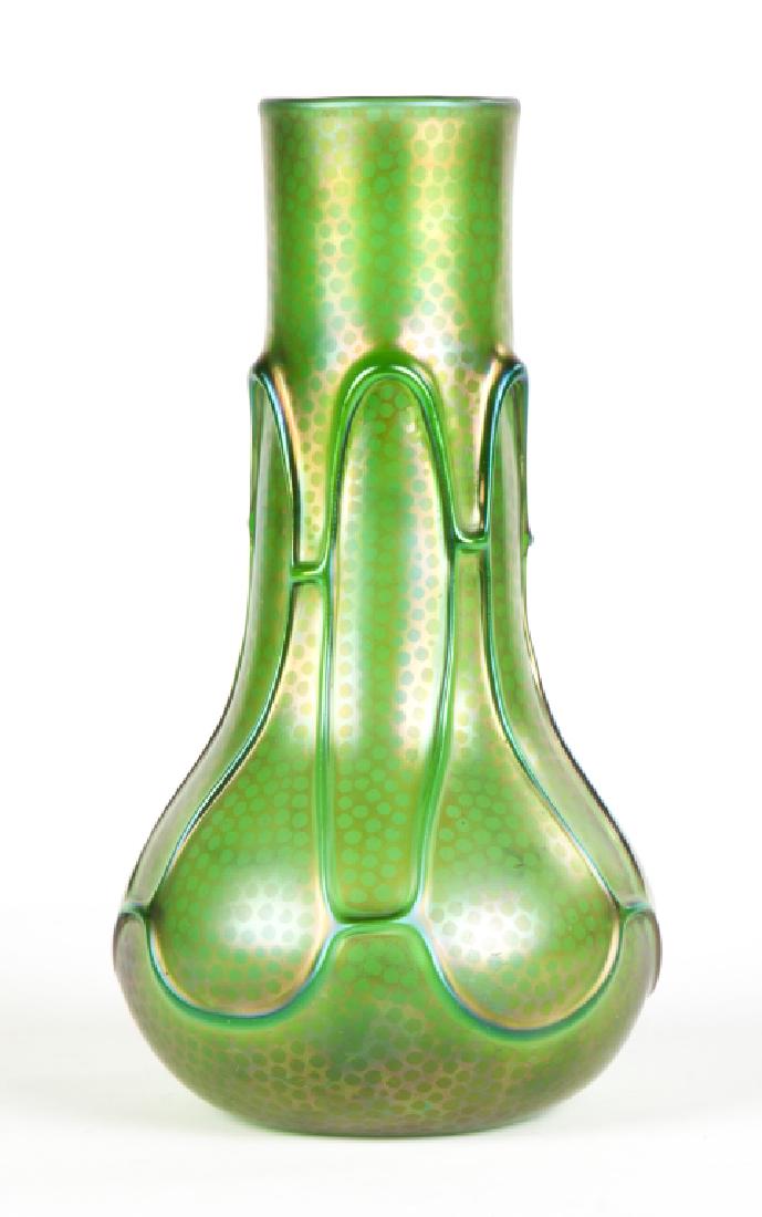 Austrian Iridescent Green Vase (1 of 2)