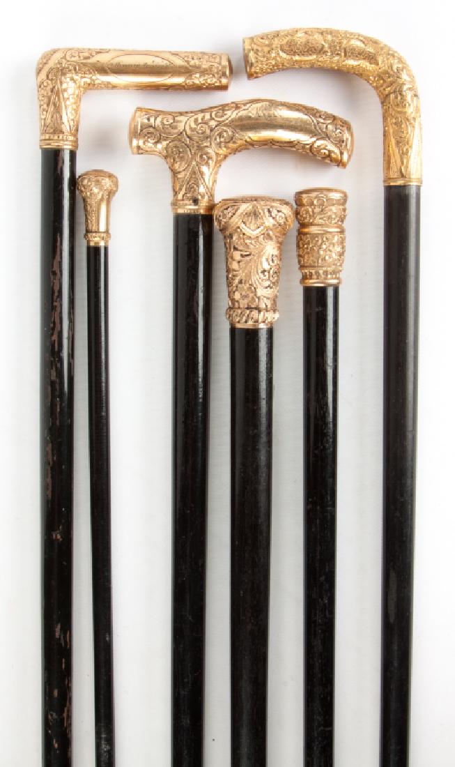 Six Gold Plated Presentation Canes (1 of 1)