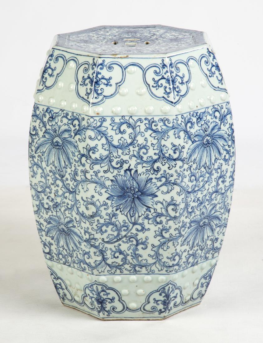 Chinese Blue & White Porcelain Garden Seat: 19th/20th century. Ht. 19". Hy Kreitzman Collection, Rochester, New York.
