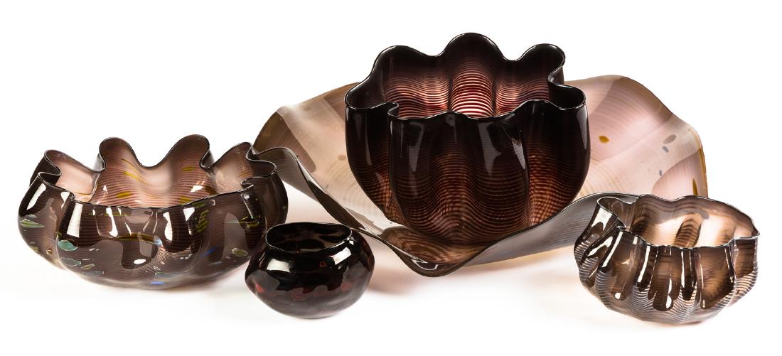 Dale Chihuly (American, b. 1941) Five Piece Seaform Set (1 of 1)