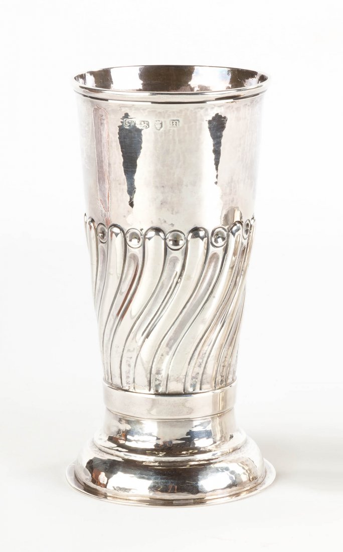 Fine George III Sterling Silver Tall Vase (1 of 2)