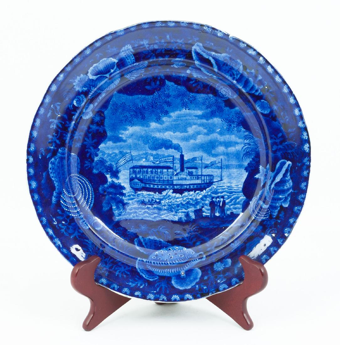 "Union Line" Historic Blue Staffordshire Plate (1 of 1)