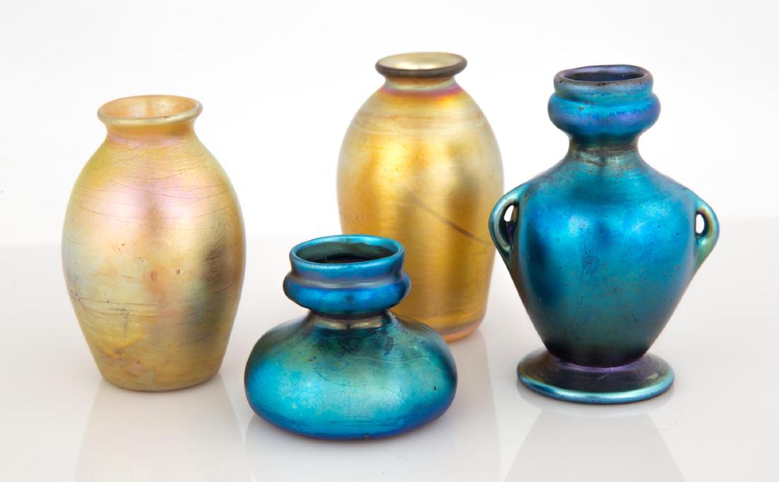 Group of Four Tiffany Favrile Cabinet Vases (1 of 1)