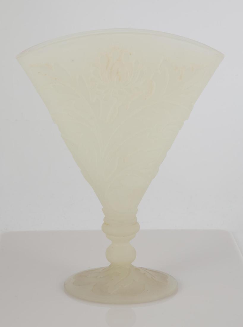 Steuben Alabaster Acid Cut Back Fan Vase (1 of 1)