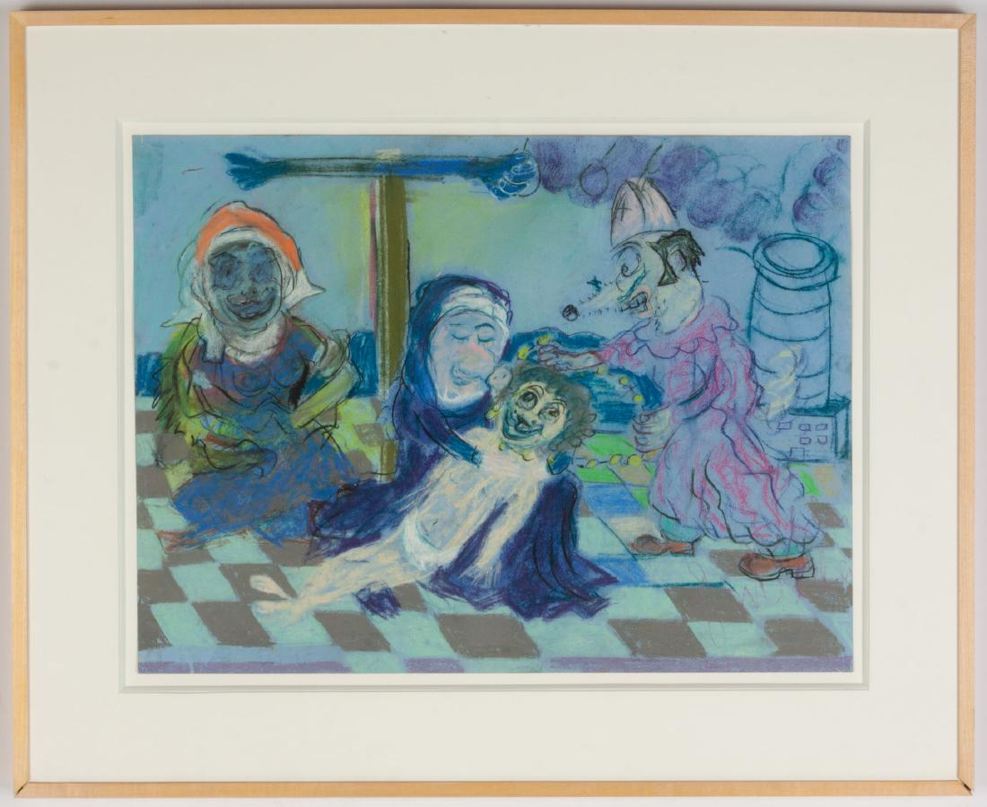 Jay Milder (American, Born 1934) Untitled (Pieta),: Pastel on paper. Signed Jay Milder (lower right). 18" x 24". Anderson Gallery, Buffalo, NY .