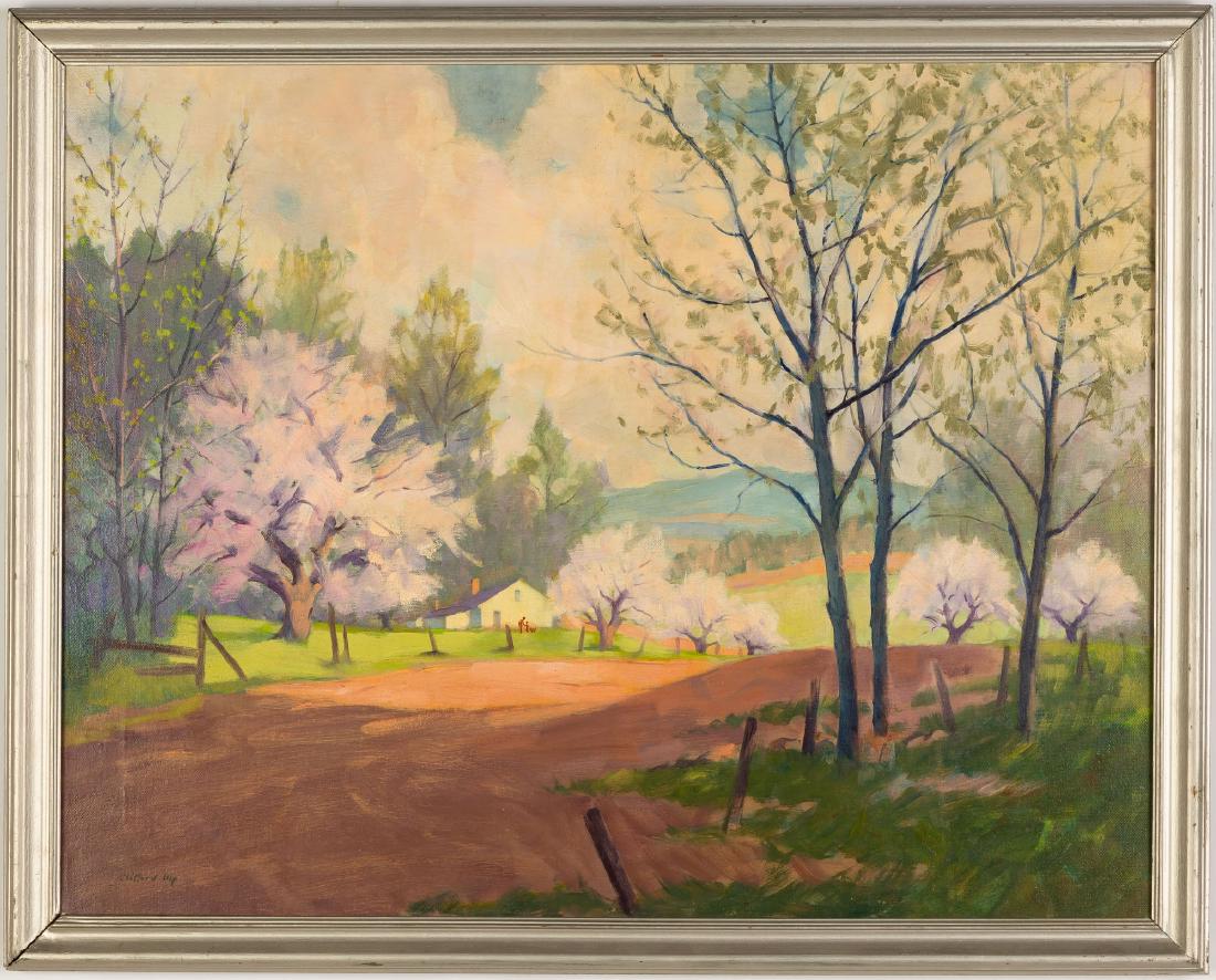 Clifford Ulp (American, 1885–1958) Spring Landscape: Oil on canvas. 22" x 28". Property of the Strong, sold to benefit the museum's collections fund .