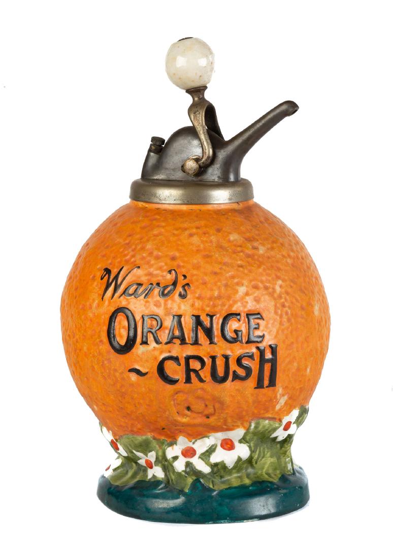 Vintage Ward's Orange Crush Dispenser: Original pump. Ht. 15". Private southern collection .