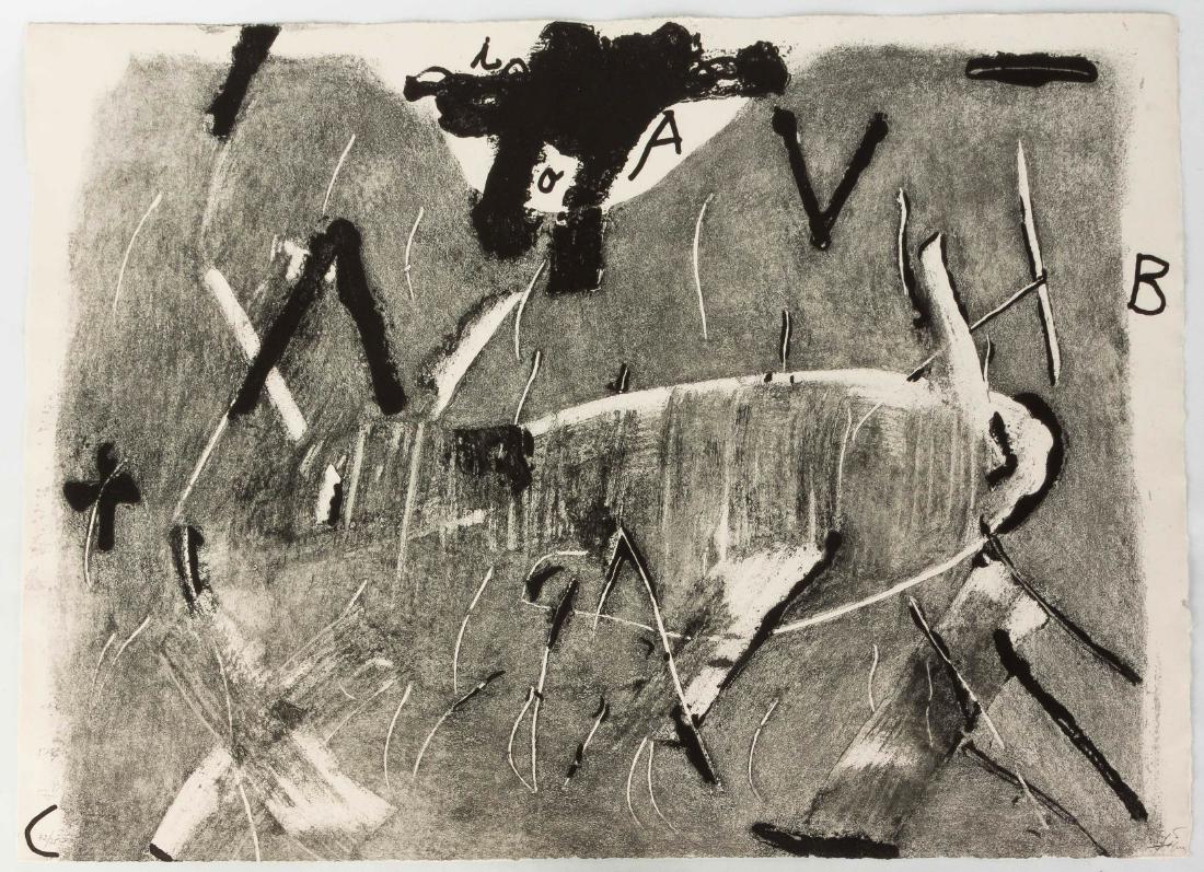 Antoni Tapies (Spanish, 1923-2012) Lletres Gris (1 of 4)