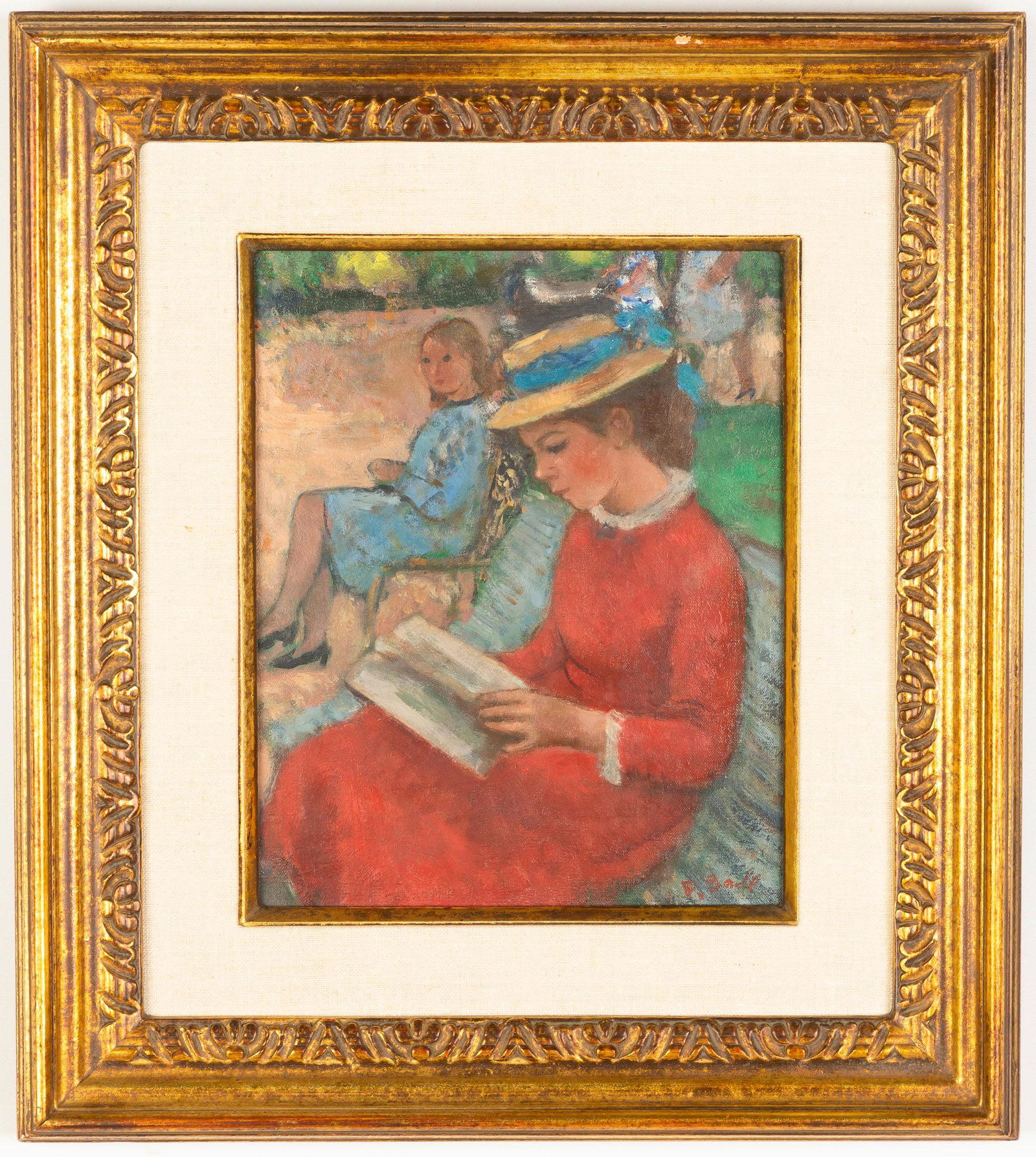 Francois Gall (French, 1912 - 1987) Portrait of Young: Francois Gall (French, 1912 - 1987) Portrait of Young Lady Reading. Oil on canvas. Signed 'F. Gall' (lower right). 10 1/2" x 8 3/4".