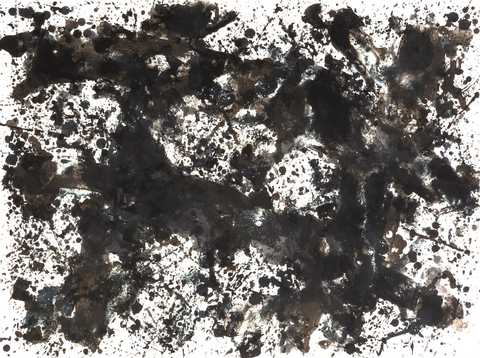 Sam Francis (American, 1923-1994) "Dark Plated", 1973: Sam Francis (American, 1923-1994) Dark Plated 1973. Lithograph on paper in 4 colors (Helna, 4 runs, 4 alum). Signed 'Sam Francis' (lower middle) and numbered edition '14/30' (lower right). 25 1/2" x 3