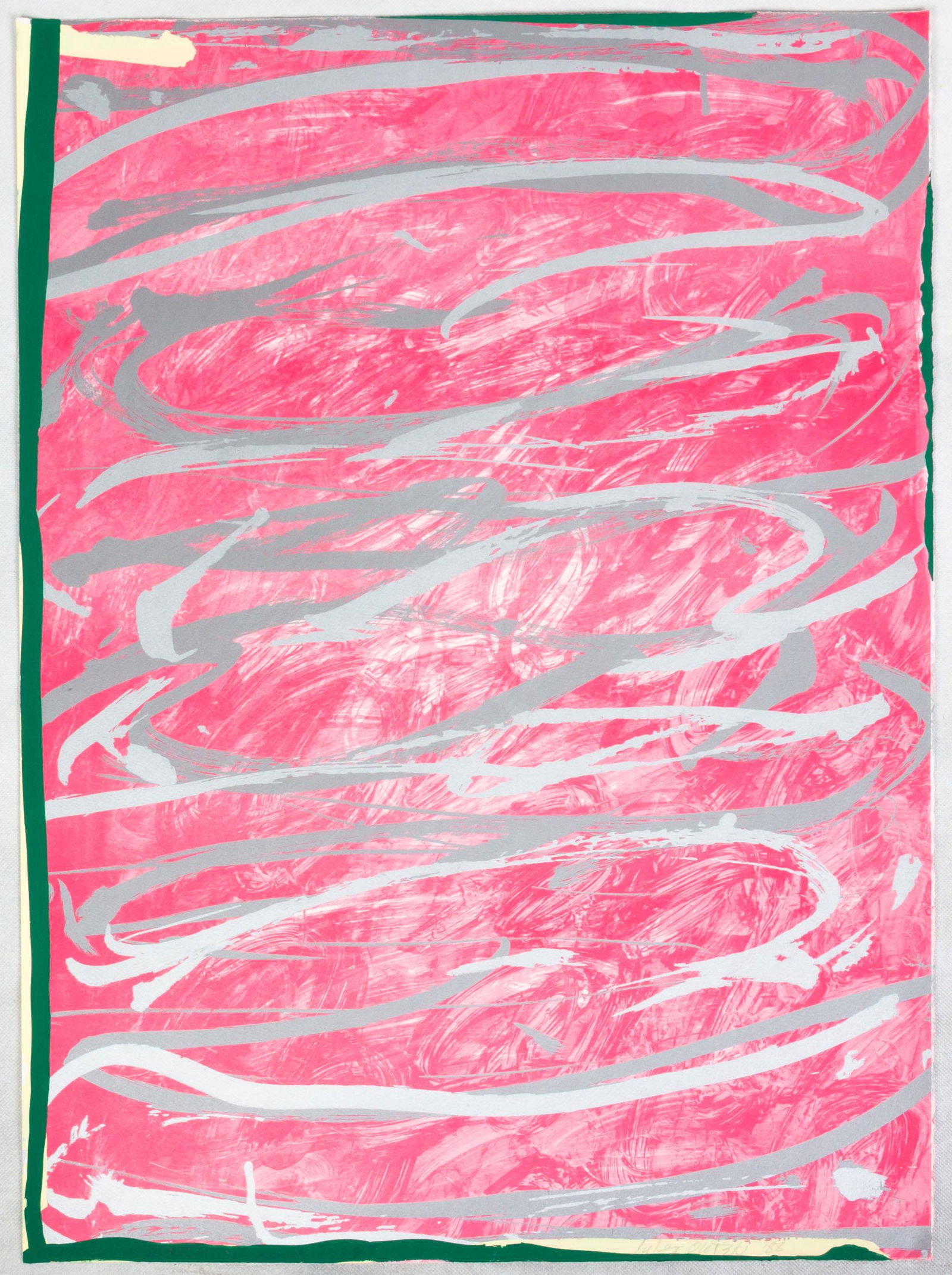 Jules Olitski (Ukrainian/American, 1922-2007) La Boca: Jules Olitski (Ukrainian/American, 1922-2007) La Boca Love Song. 1988 Lithograph on paper. IN 5 COLORS (pink, 2 silvers, green and yellow). Edition 71 or 125. Signed 'Jules Olitski 88' (lower right).