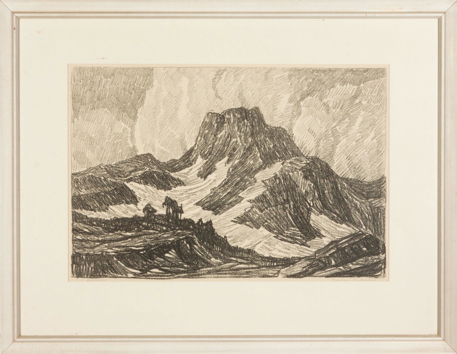 2 Birger Sandzen (1871 - 1954) Pencil Signed: 2 Birger Sandzen (1871 - 1954) Pencil Signed Lithographs Sight: 16" x 24" "Gray Day in the Mountains" Sight: 25 1/2" x 17 1/2" "Giant Cedar"