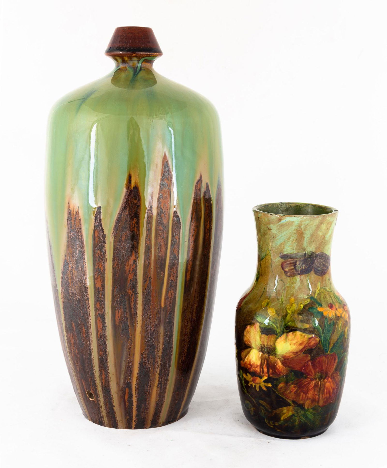 Two Hand Painted Pottery Vases (1 of 2)