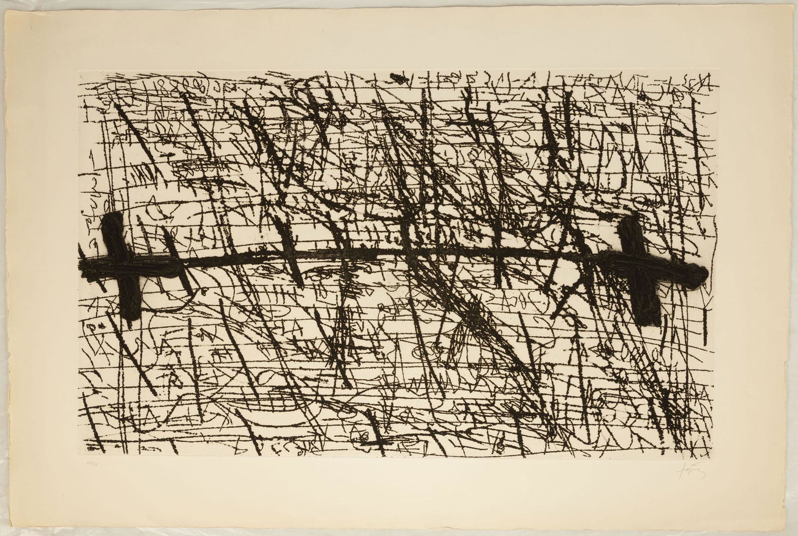 Antoni Tapies (Spanish, 1923-2012) "Graphiemes Et Deux (1 of 2)