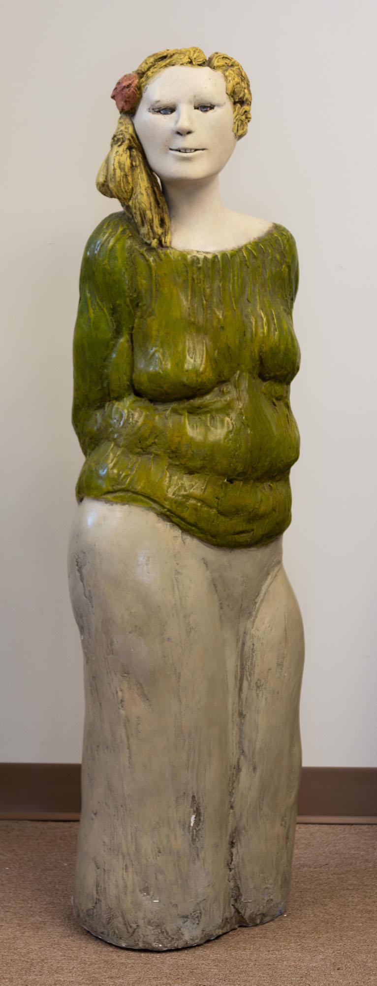 Brenda Bullion (American, 1939-1992) Classic Figure: Plaster and acrylic sculpture. Ht. 54" W 17" Property of The Everson Museum, Syracuse, NY (sold to benefit the museum's collection fund).